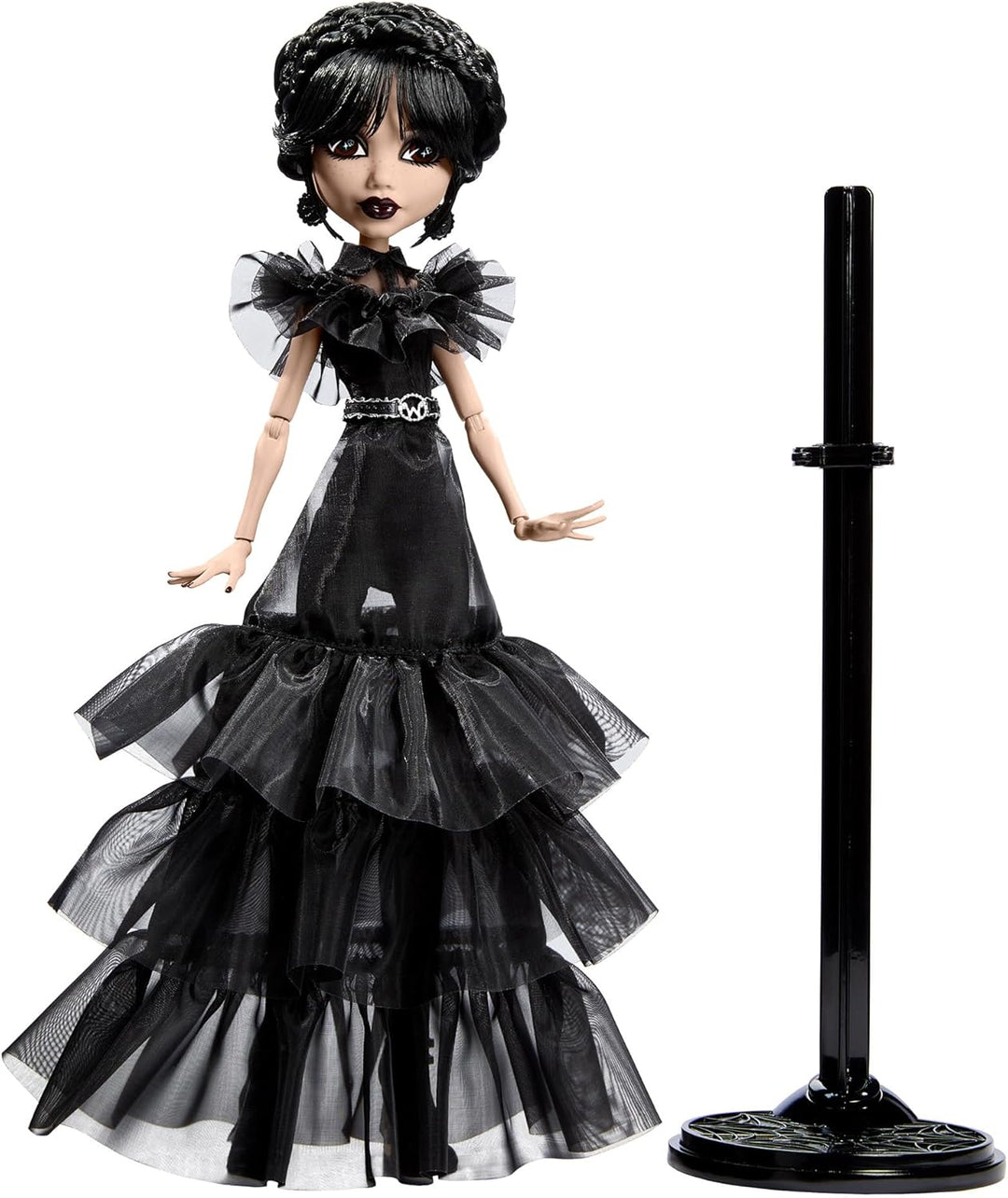 Monster High Wednesday Puppe, Rave’N Wednesday Sammelfigur in schwarzem Gothic-Kleid, inspiriert von
