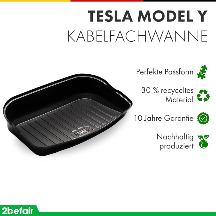 2befair Kabelfachwanne Tesla Model Y – Made in Germany, hochwandige Schalenwanne als Allwetter-Schut