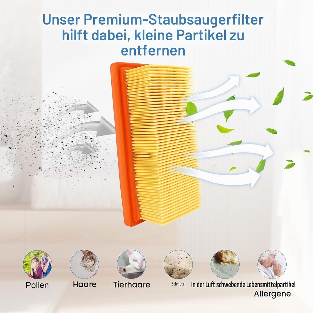 3 Stück KFI 7420 Flachfaltenfilter für Kärcher AD2, AD2 Battery, AD4 Premium, AD3 Premium, AD3, AD 3