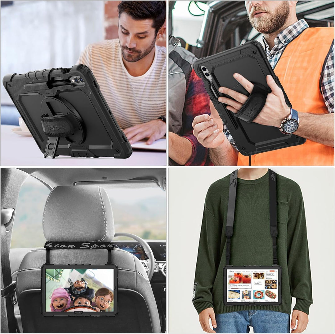 SEYMAC stock Hülle für Samsung Galaxy Tab S10+ Plus/ S9 FE+ Plus/ S9 Plus 12,4 Zoll, Stossfeste Hüll