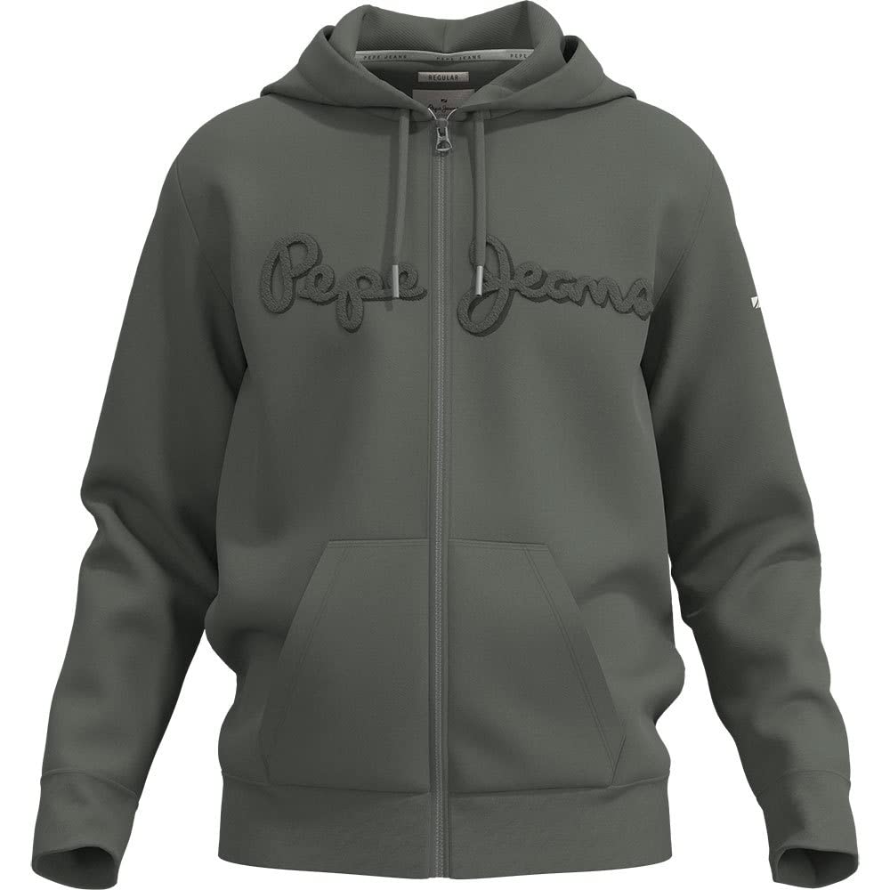 Pepe Jeans Herren Ryan Zip Kapuzenpullover S Grün (Casting), S Grün (Casting)