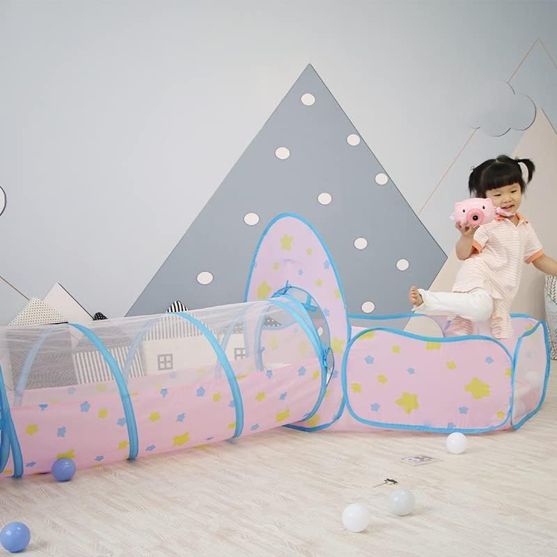 Benebomo Spielzelt mit Tunnel, 3 in 1 Spielzelt, bällebad mit Tunnel,krabbeltunnel mit Zelt,Gartensp