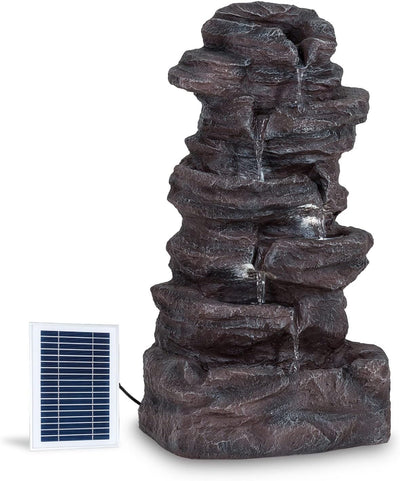 Blumfeldt Stonehenge Solarbrunnen, inkl. Solarpanel, Lithium-Ionen-Akku (ca. 5h Laufzeit), LED-Beleu