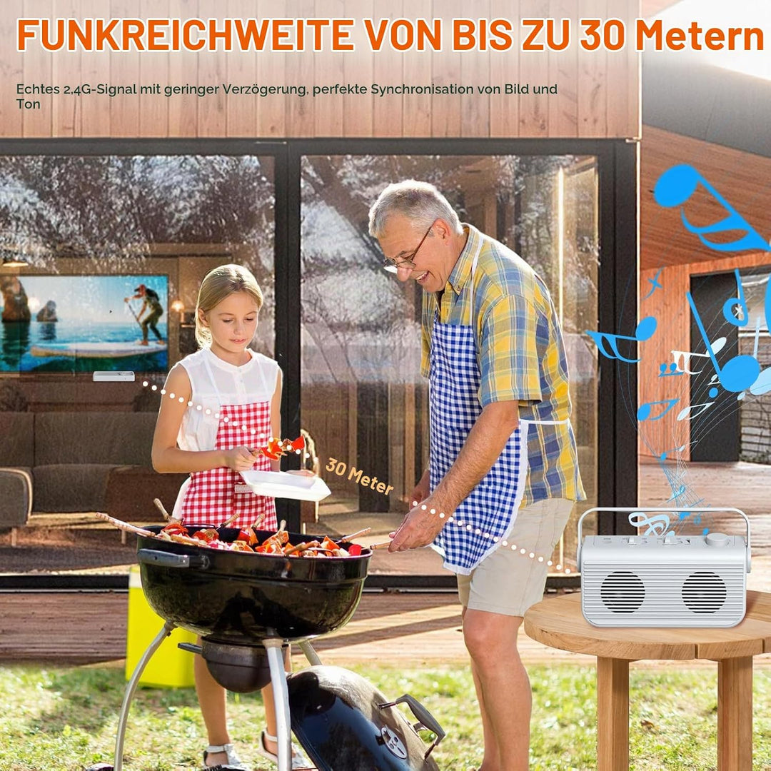 ANSTEN Sprachverstärker für Fernseher, 30m Reichweite, Plug and Play, Fernseher Lautsprecher Tragbar