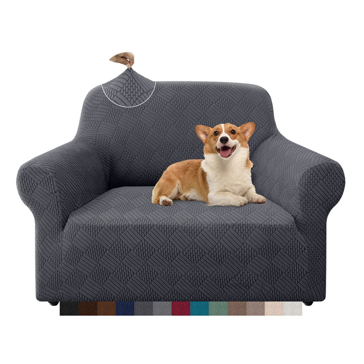 Granbest Stilvolle Rhombus Dicker Sesselbezug Hoher Stretch Stuhlüberzug 1-Sitzer Couchbezug für Kin