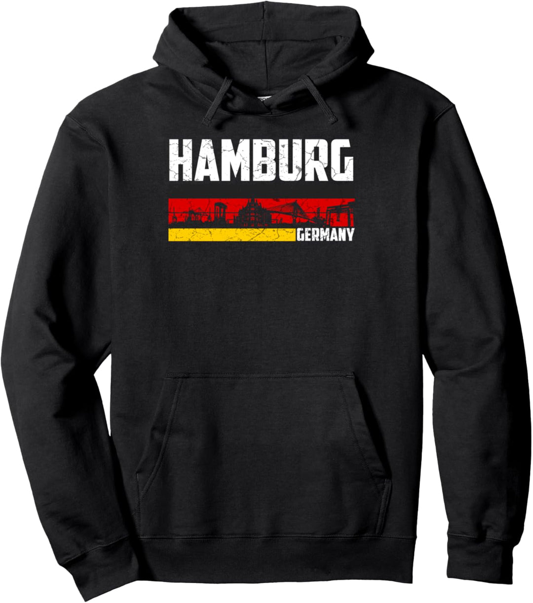 Mein Hamburg Skyline Deutschland Heimat Stadt Souvenir Pullover Hoodie