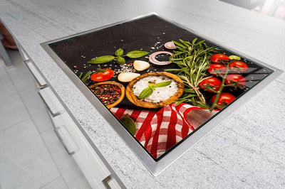 DarHaus Herdabdeckplatte 70x52 Einteilig Glas Elektroherd Induktion Herdschutz Spritzschutz Glasplat