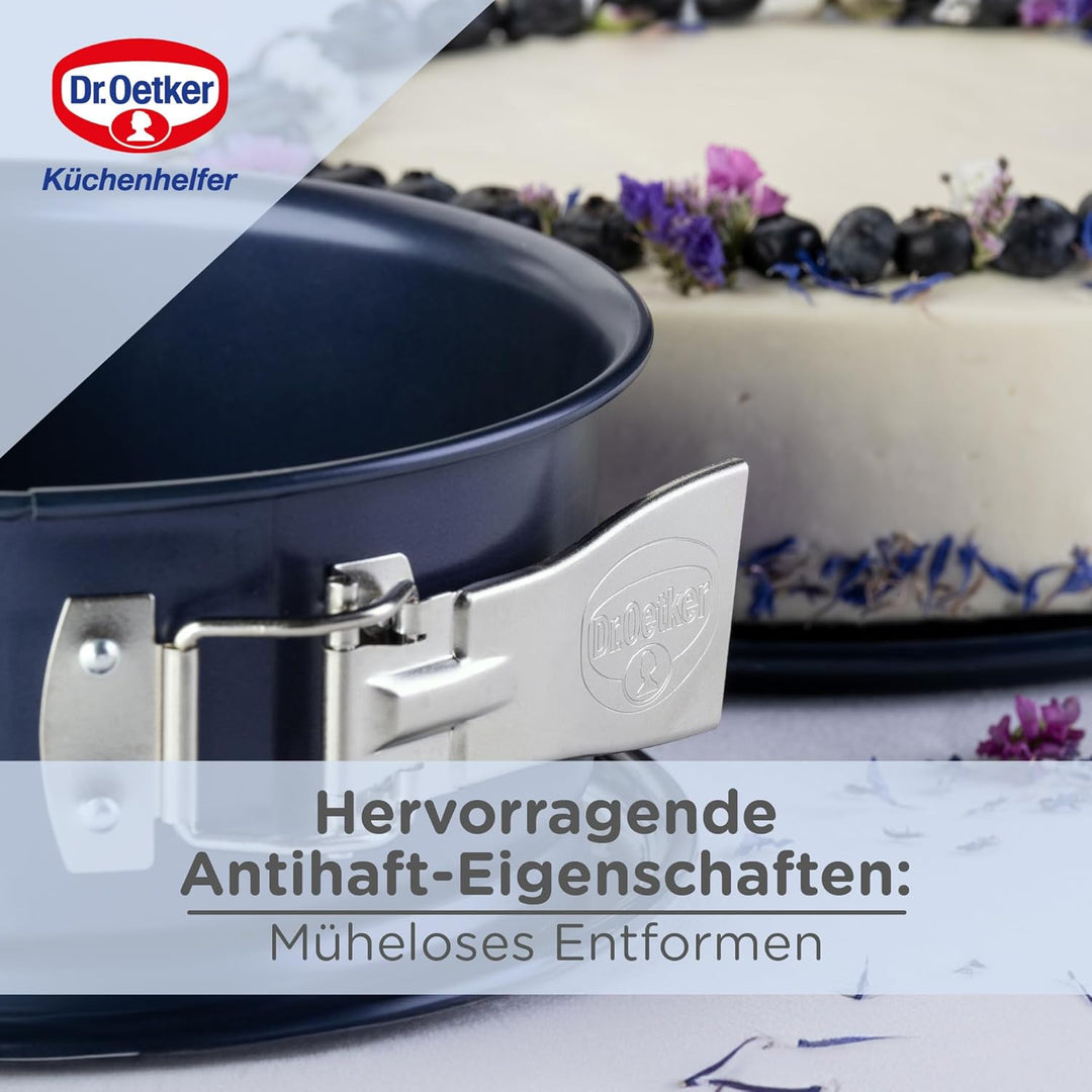 Dr. Oetker Springform Ø 18 cm BACKLIEBE EMAILLE, Backform für runde Kuchen, Kuchenform mit schnitt-