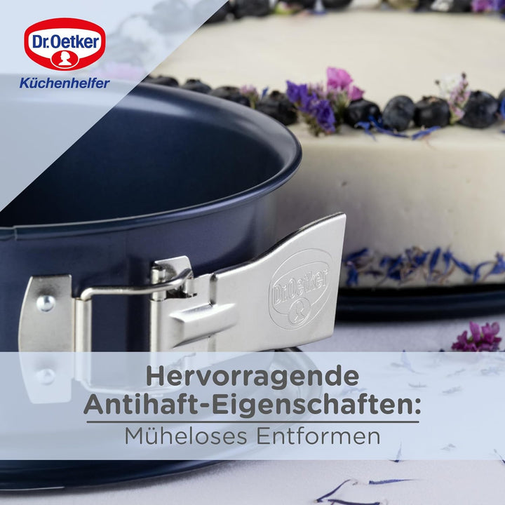 Dr. Oetker Springform Ø 18 cm BACKLIEBE EMAILLE, Backform für runde Kuchen, Kuchenform mit schnitt-
