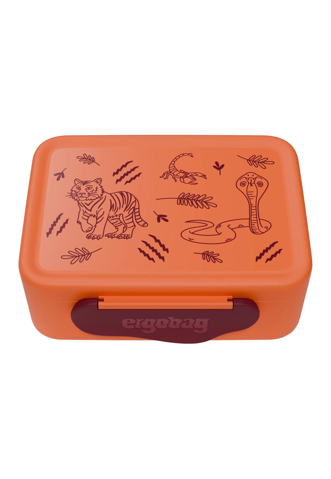 ergobag Brotdose mit Trennfach, BPA-frei, Spülmaschinenfest Tiger - Orange Tiger - Orange One Size,