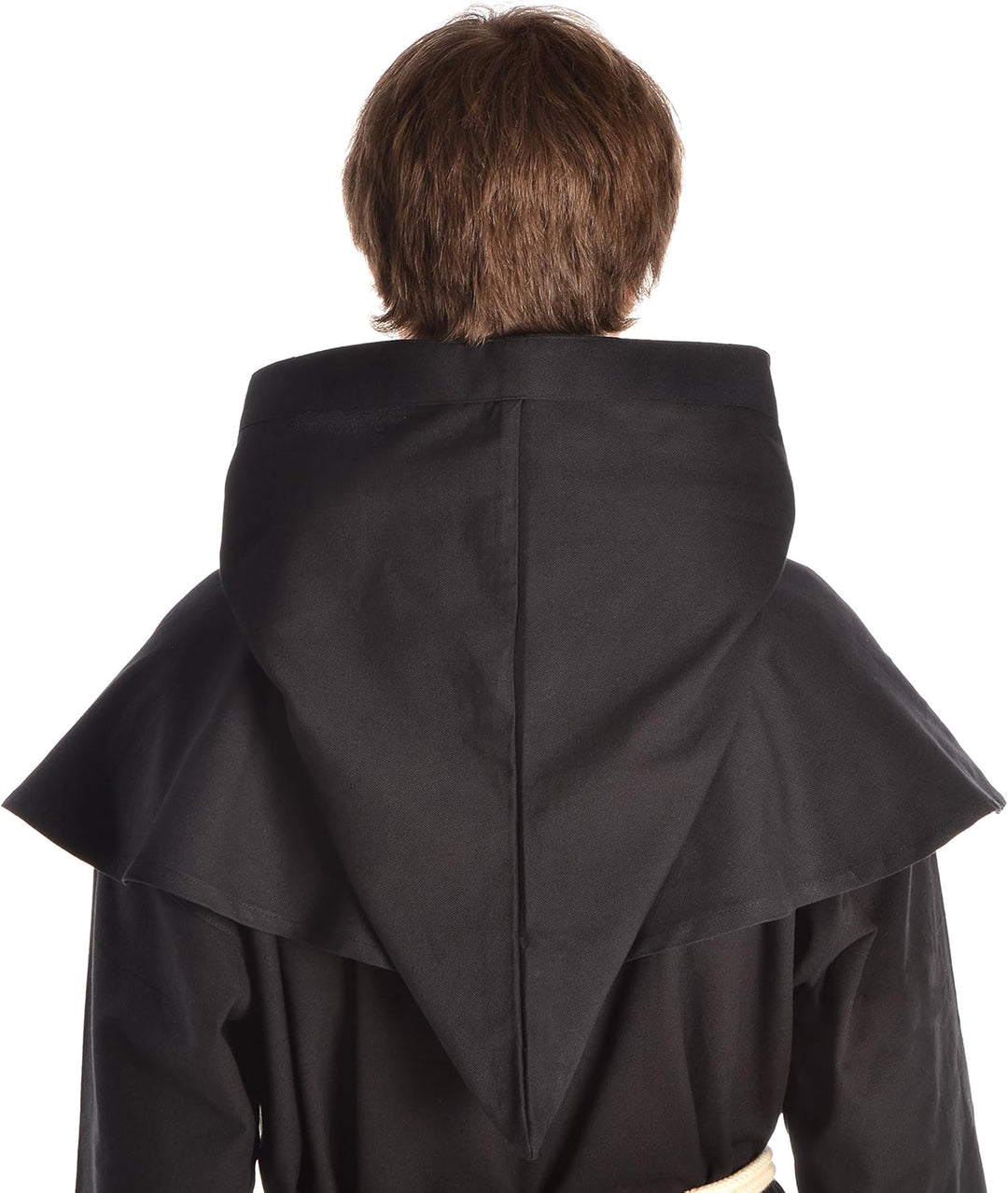 HEMAD Herren Mittelalter Kutte Halzebier (Set Kapuze, Strick, Cotte) S-XXXL Baumwolle L-XL Schwarz,