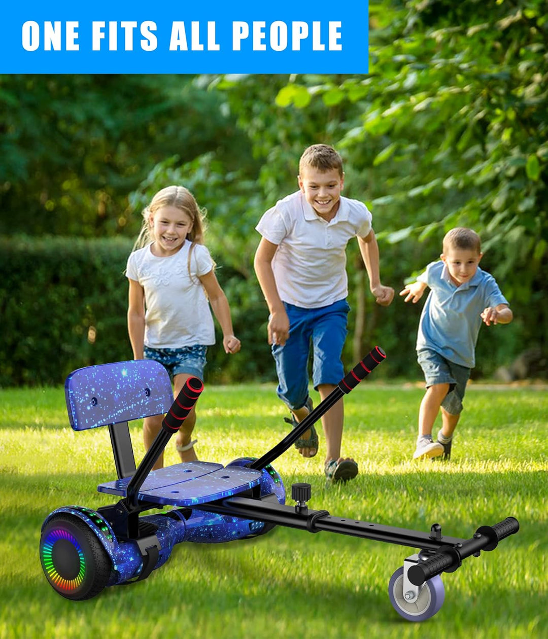 SISIGAD Rollersitz-Befestigung, 16,5 cm, selbstausgleichend, Go-Kart mit Bluetooth und LED-Lichtern,