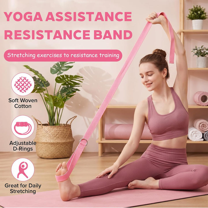 Pilates Set 7-teilig–Komplettes Fitness-Set mit Yoga Gurt, Widerstandsbänder, Ring, Balance Ball &amp; P