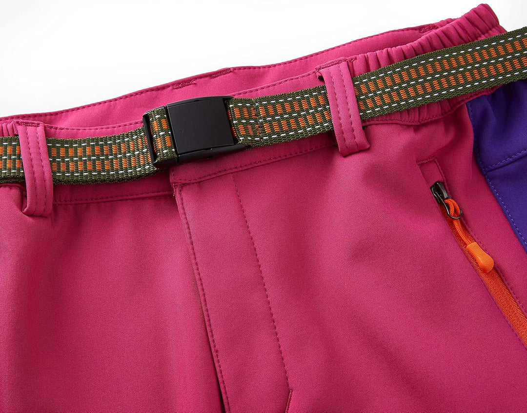 DAFENP Kinder Softshellhose Skihose Warm Gefüttert Thermohose Winter Wasserdicht Winddicht Schneehos