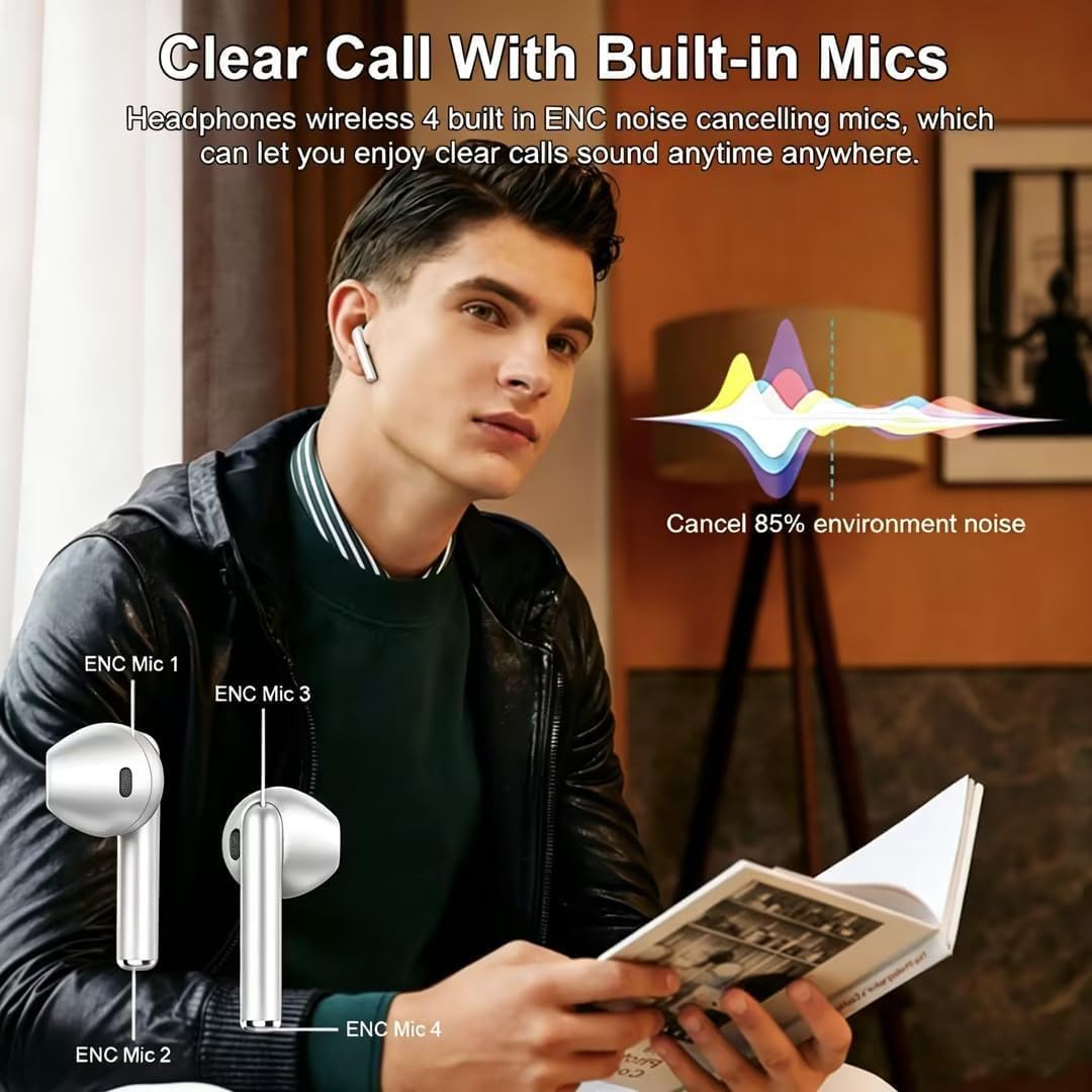Drsaec Bluetooth Kopfhörer, 2026 Neu 6D Tiefer Bass In Ear Kopfhörer Kabellos Bluetooth 5.3 Kabellos