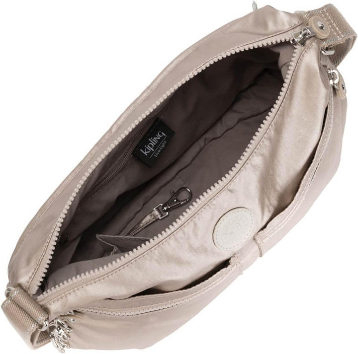Kipling Damen Kipling Izellah Umh ngetasche mit zwei Fronttaschen, Silber (Metallic Glow), 33x23x12
