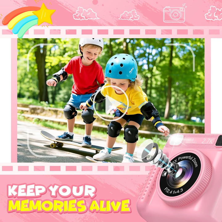 Sofortbildkamera Kinderkamera – 1080P 2,4 Zoll Bildschirm Kinderkamera Mit 32GB Karte & Druckpapier,