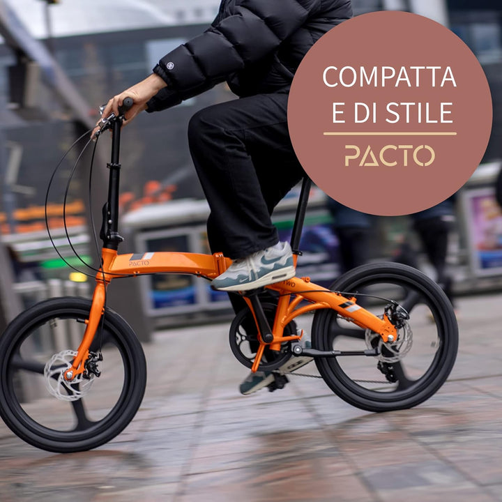 PACTO Nine - Hollandrad Komfortables Klappfahrrad 27cm Stahlrahmen Bike 20 Zoll Bicycle Shimano Nexu