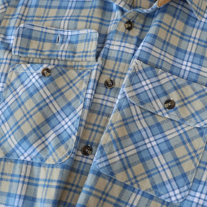 Dubinik® Flanellhemd Herren Button Down Kariert Baumwollhemd Freizeithemd Hemd Herren Langarm mit Zw
