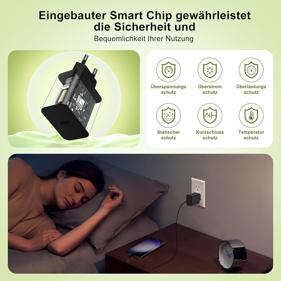 45W Schnellladegerät Ladegerät & 3M Schnellladekabel USBC für Samsung Galaxy S26 S25 S24 S23 S22 S21