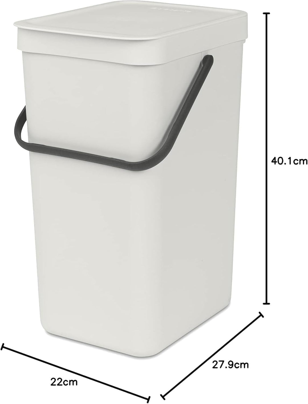 Brabantia Sort & Go Einbaubehälter, Plastik, Dunkelgrau, 16L Grey 16 Liter Mülleimer, Grey 16 Liter