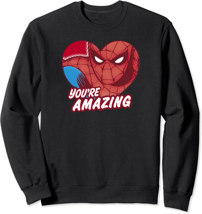 Marvel Spider-Man You're Amazing Heart Shaped Portrait Sweatshirt