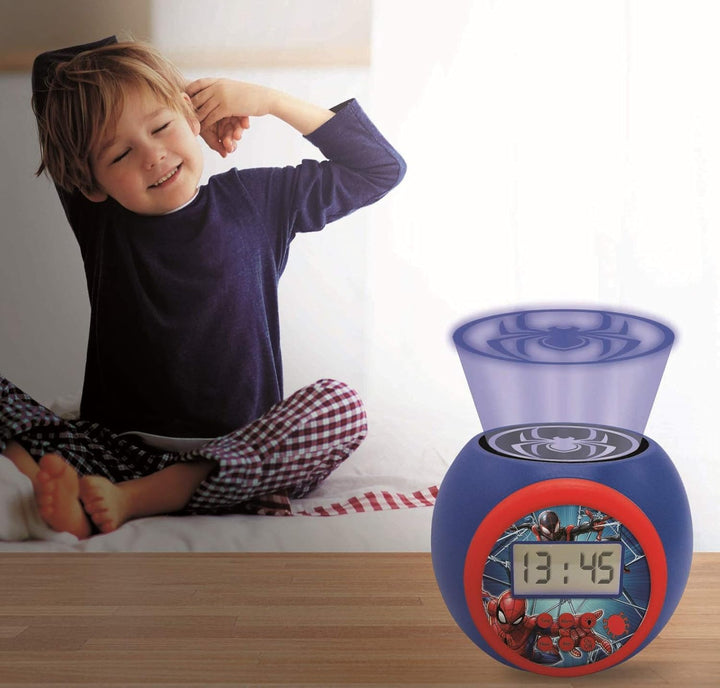 Lexibook Projector-Wecker Spiderman Marvel mit Schlummerfunktion und Weckfunktion, Nachtlicht mit Ti