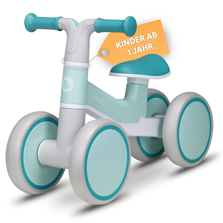 LIONELO VILLY Leichter Laufrad Kinderlaufrad 4 Räder ab 1 bis 3 Jahre alt (bis 30 kg), vordere Dämpf