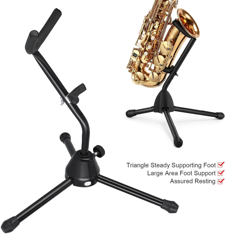 Saxophonständer, Einfache Montage Altsaxophonhalter Schwarz für zu Hause