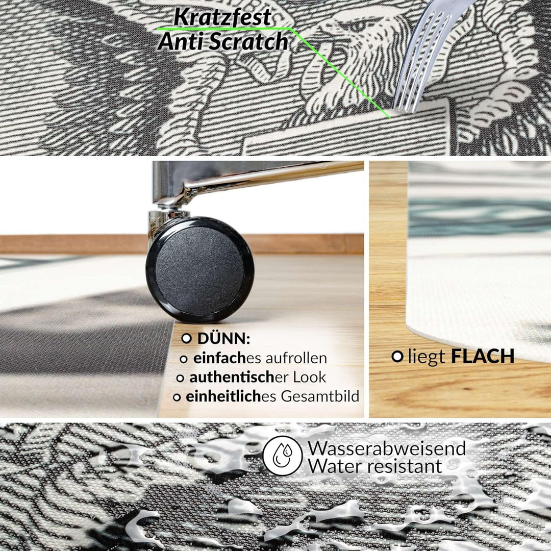 ANRO Bodenschutzmatte Bürostuhl grosse Unterlage Schreibtischstuhl Stuhlmatte Fussbodenschutz rutsch