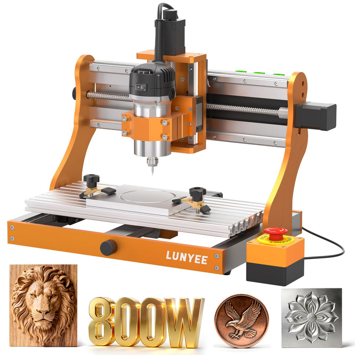 LUNYEE 3020 Nova CNC-Fräsmaschine, Ganzmetall-Linearführungen und Kugelgewindetriebe an allen XYZ-Ac