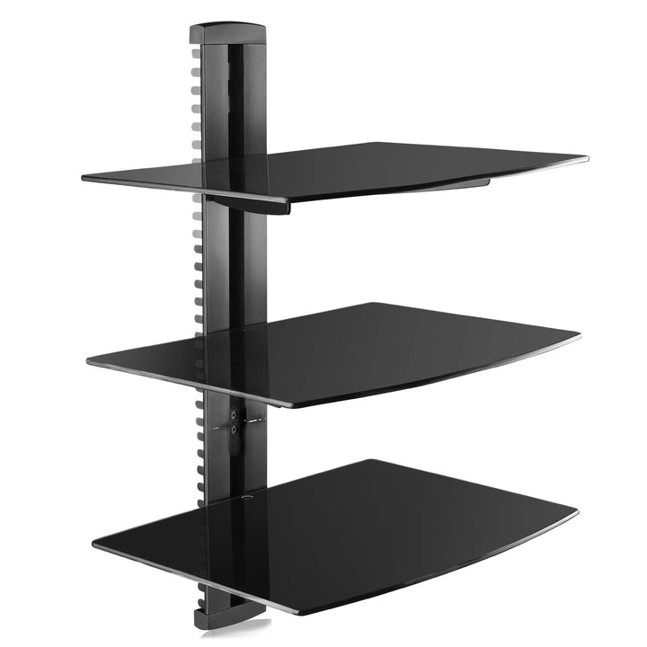 Suptek 3 Floating Regal Multimedia Wandregal TV Rack Wandhalterung Mit Verstärktem Gehärtetem Glasre