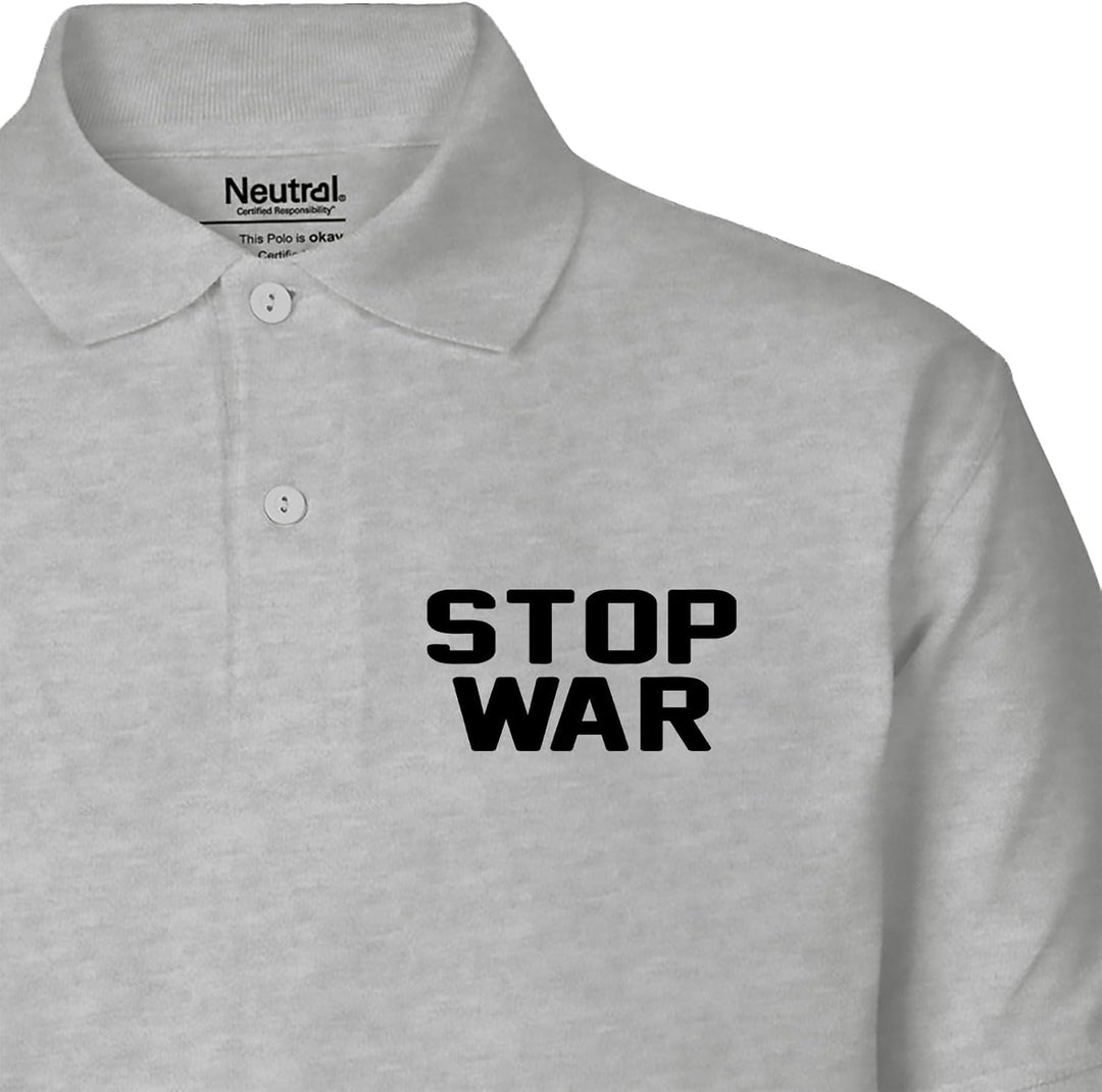 Huuraa Damen Polo Shirt Stop War Geschenk Grösse XS-XXL Bio Baumwolle Fairtrade Stop War Geschenkide