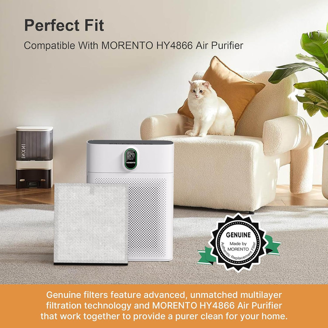 MORENTO HY4866 Original Luftreiniger Ersatzfilter, H13 Echter HEPA Filter wird verwendet, um Staub T