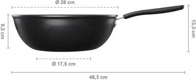 Fiskars Wok, Ø 28 cm, Für alle Kochfelder geeignet, Aluminium, Functional Form, Schwarz, 1027705, Wo