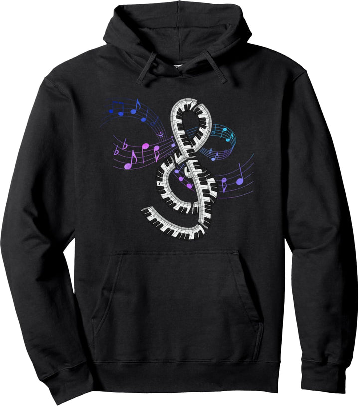 Violinschlüssel Klavierspieler Pianist Musik Noten Klavier Pullover Hoodie