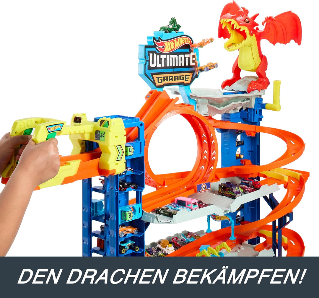 Hot Wheels Let's Race Netflix - Ultimative Garage - Mehrere Ebenen Parkgarage, 3ft hoch, mit 2 Die-C