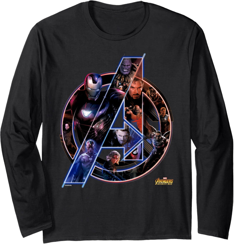 Marvel Avengers: Infinity War Avengers Mashup Logo Langarmshirt