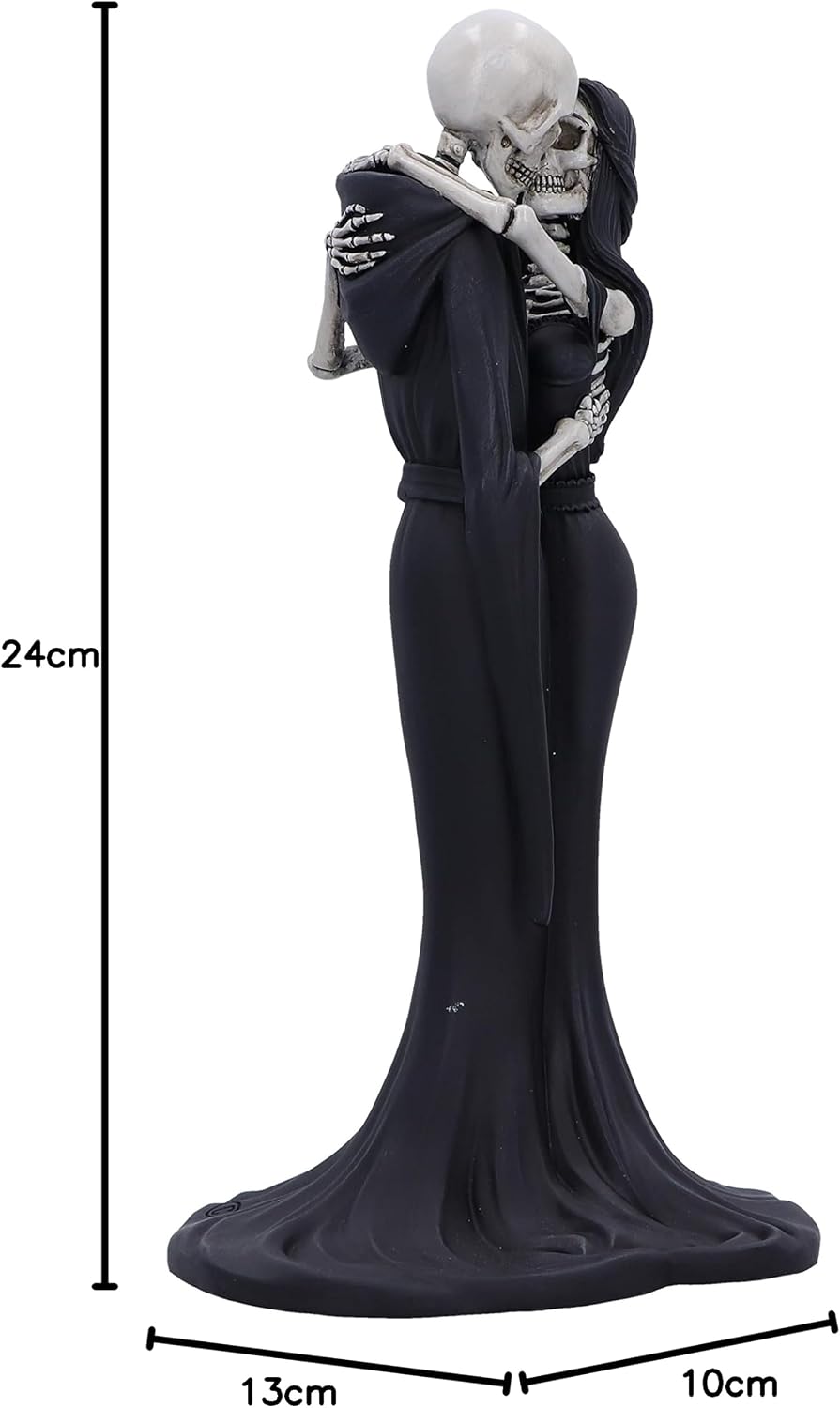 Nemesis Now Eternal Kiss Dekofigur, 24 cm, Kunstharz, Gothic-Hochzeitsgeschenk, Skelett-Kuss-Figur,