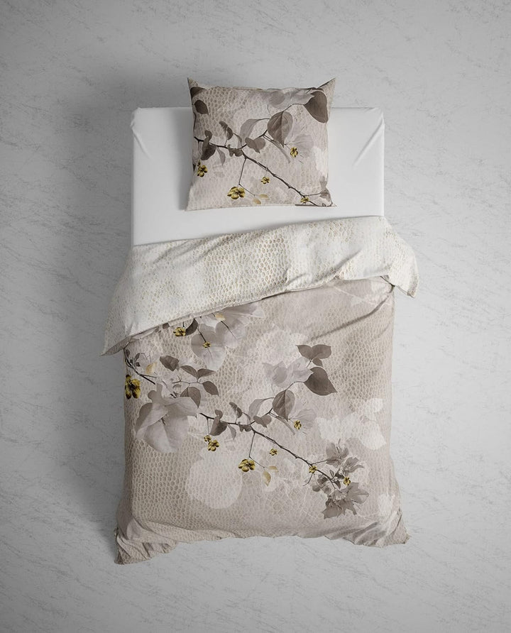 Heckett Lane Mako Satin Bettwäsche DAX Natur Sand Wendeoptik 135x200 + 80x80 cm 135x200 cm + 80x80 c