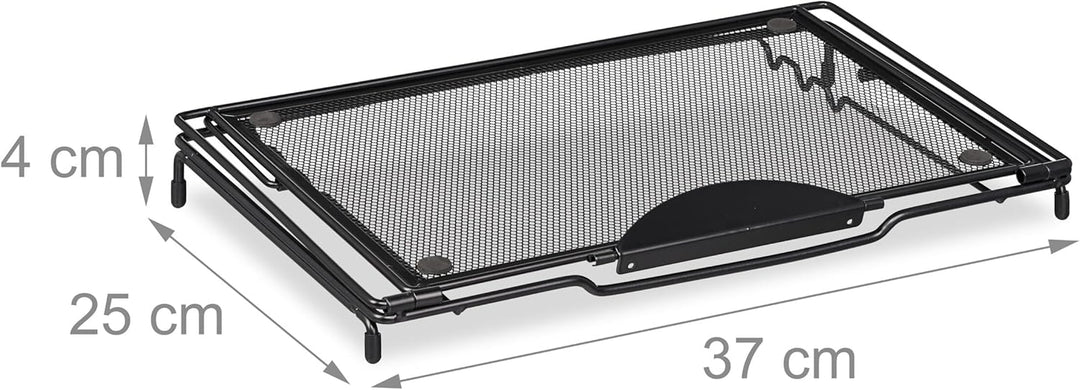 Relaxdays Laptopständer, klappbar, Halter für Notebook & Tablet, bis 14 Zoll, 3 Winkel, Mesh-Design,