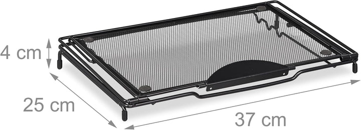 Relaxdays Laptopständer, klappbar, Halter für Notebook & Tablet, bis 14 Zoll, 3 Winkel, Mesh-Design,