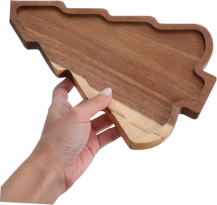 Toyvian Holz Weihnachtsbaum Serviertablett Baumförmiges Kinderfreundliches Dessert Candy Dish Festli