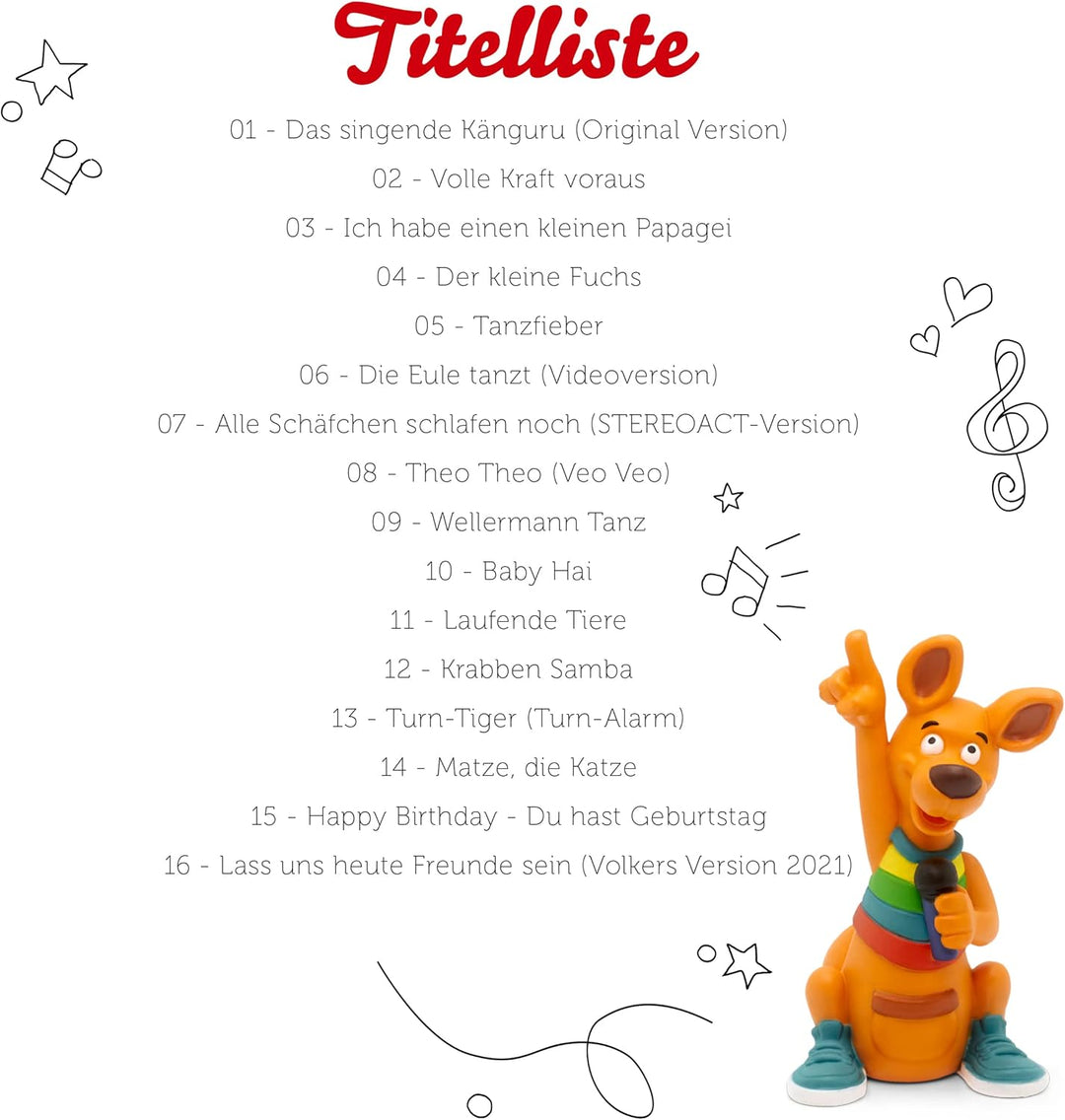 tonies Hörfiguren für Toniebox, Volker Rosin – Das singende Känguru, Kinderlieder für Kinder ab 3 Ja