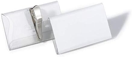 Durable Namensschild (mit Krokoklemme, 40 x 75 mm) Packung à 25 Stück, transparent, 811019 40 x 75 m