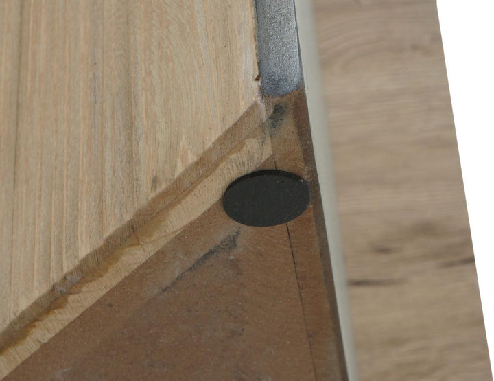 Konsolentisch HWC-L76, Telefontisch Beistelltisch Tisch, Industrial Massiv-Holz MVG, 80x60x40cm Natu