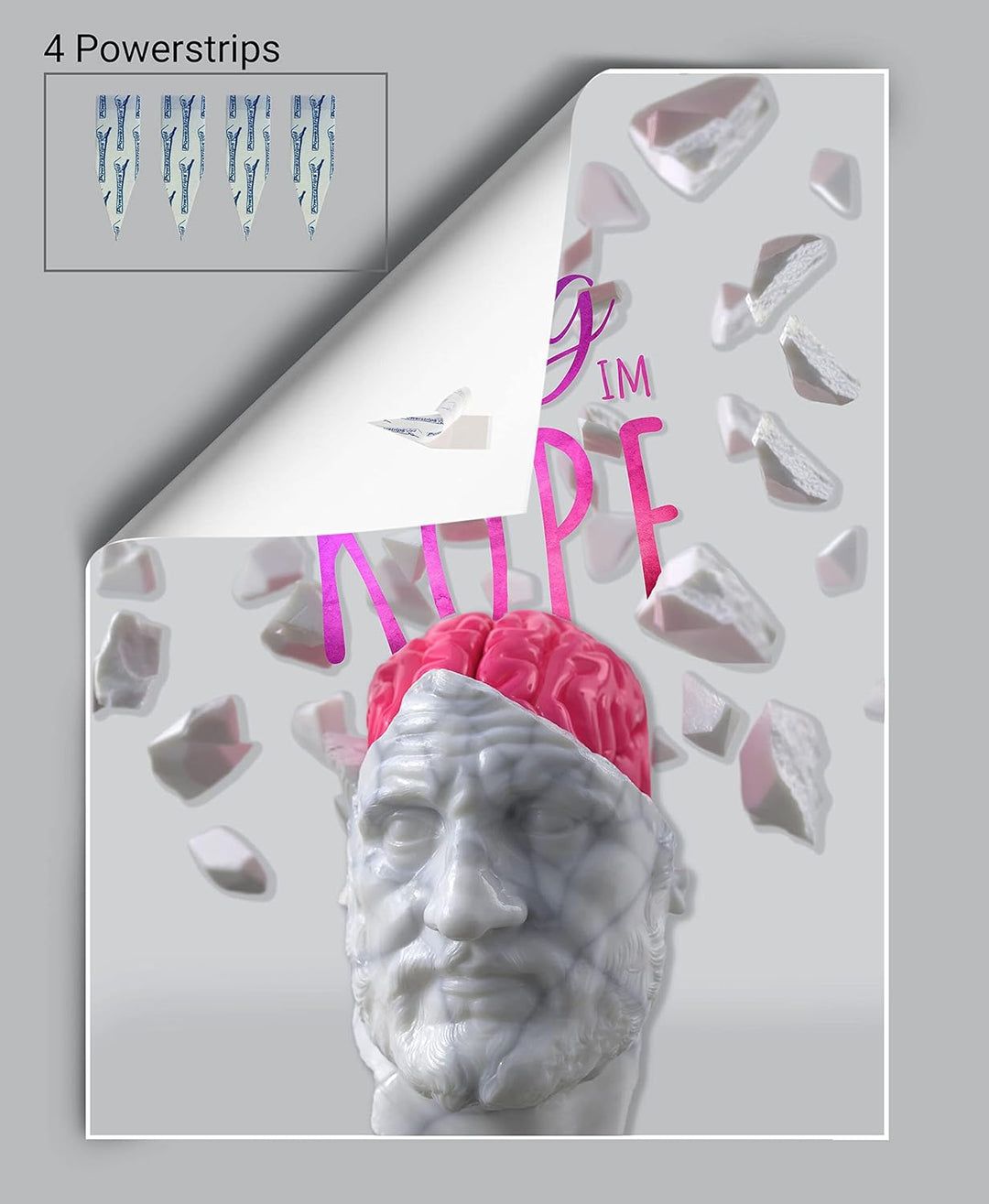 wandmotiv24 Poster als Wanddeko, Grösse 80x60cm, Erfolg beginnt im Kopf, Büste, Moderne Wanddeko, Wa