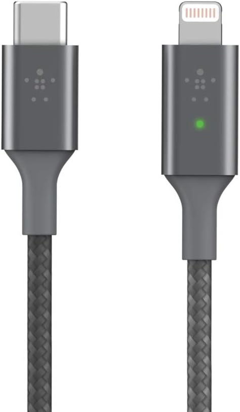 Belkin Smart LED-Ladekabel, USB-C auf Lightning, 1,2 m (Anzeige des Ladestatus) Geeignet zum Schnell