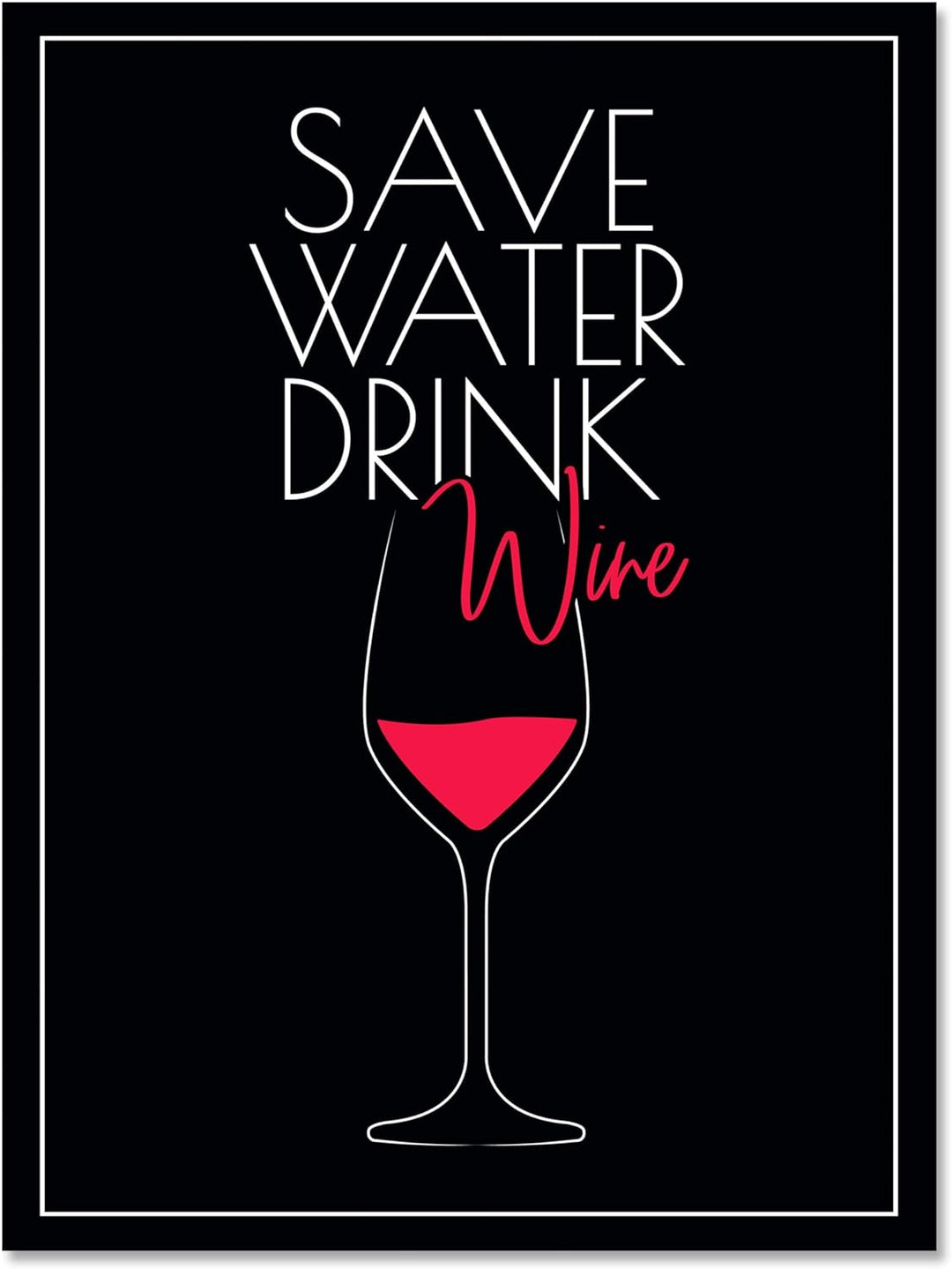 wandmotiv24 Leinwandbild Essen & Trinken, 80x60cm, Hochformat, Spruch, Weinglas, Deko, Bilder auf Le