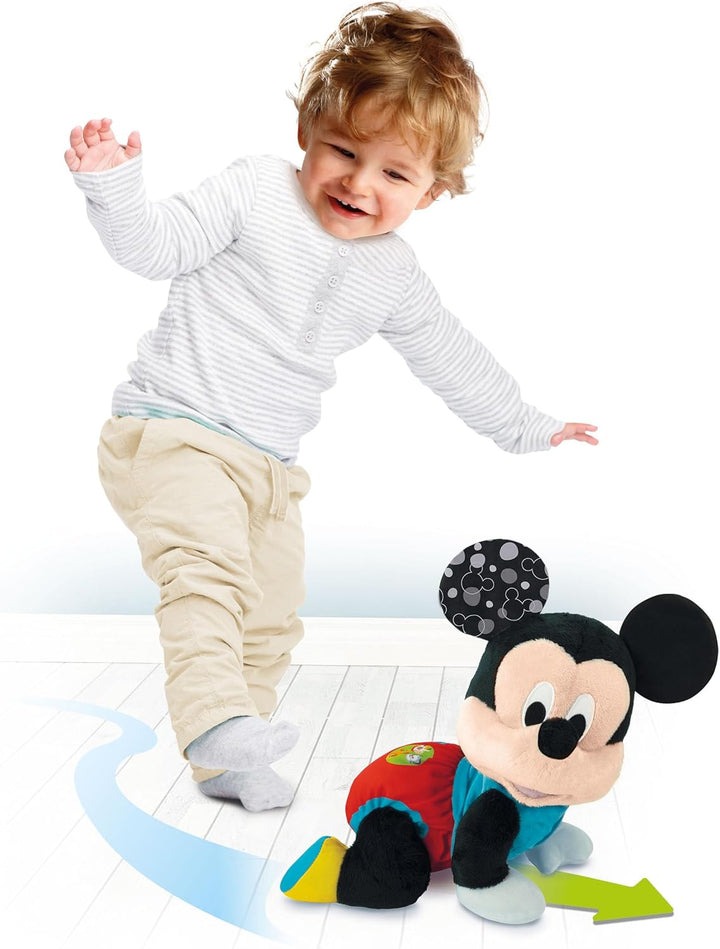 Clementoni Disney Baby Mickey Katze mit Mir - Plüschtier Disney Italienisch sprechend, Lieder und Ki